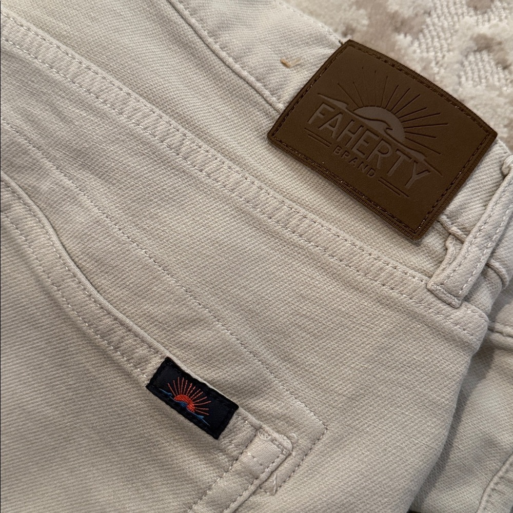 Faherty stretch terry 5 pocket in sand 34/32 slim
